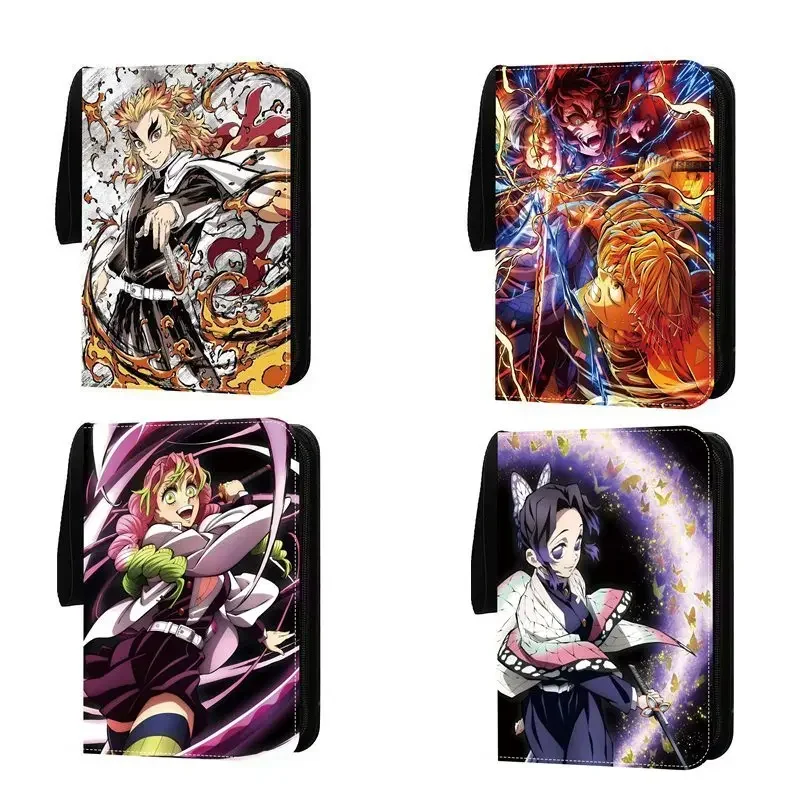 

Anime Demon Slayer Card Binder 4-9 Pocket Trading Card Holder Card Binder with 50 Inner Pages Zipper Holder Up To 900 Cards
