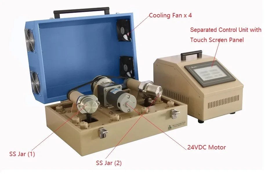 Dual Jars High Energy Ball Mill with Programmable Controller (Ar Gas Compatible) - MSK-SFM-3-II