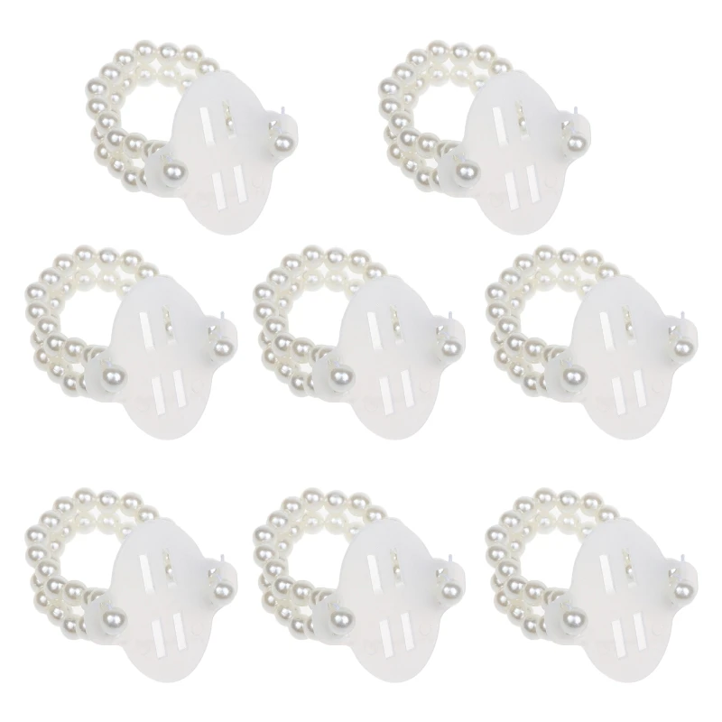 8 Pieces Stretch Pearl Wedding Wristlets Decoration Elastic Wrist Bands Corsage