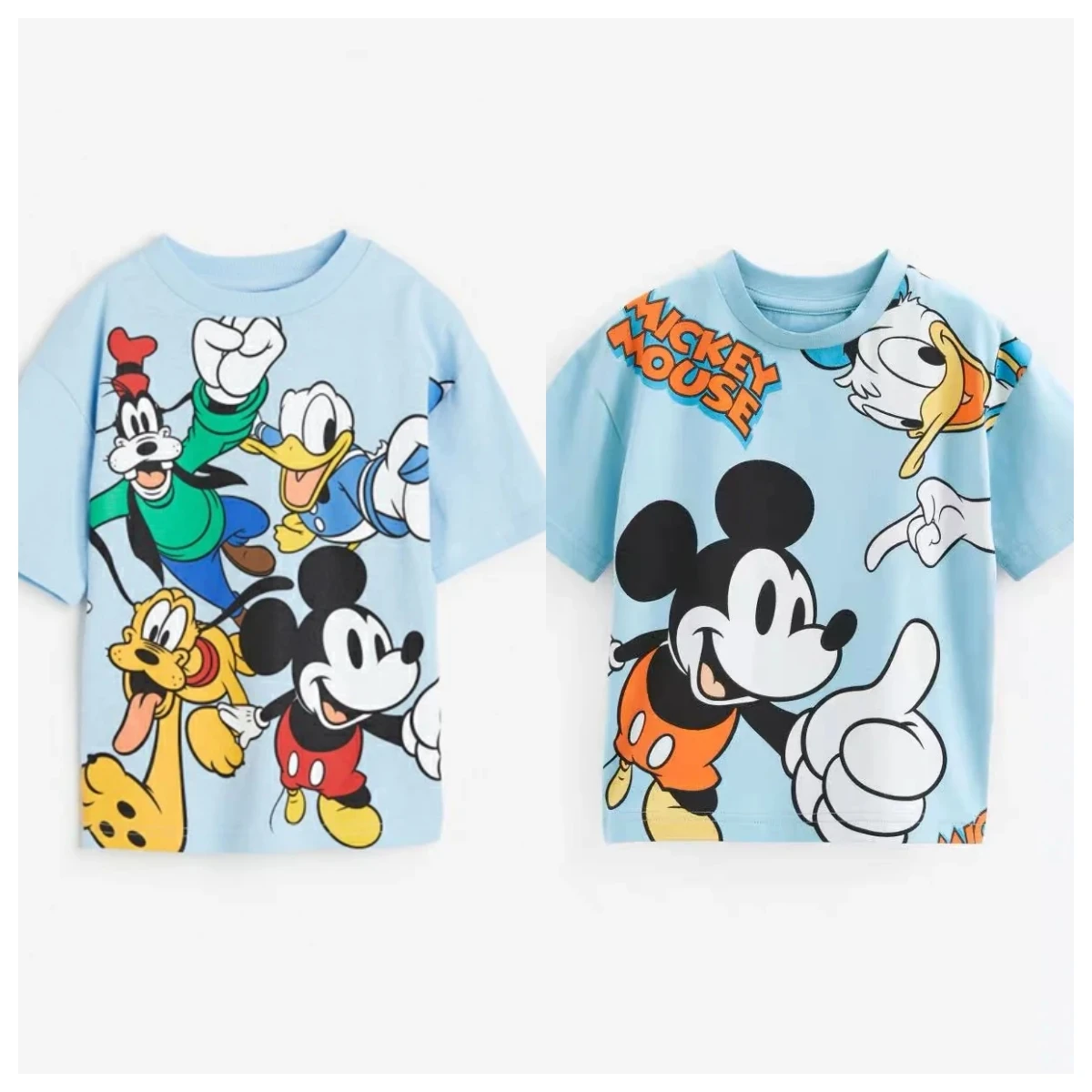 

Спортивная рубашка с героями мультфильмов Диснея, мужской и женский топ с короткими рукавами и круглым вырезом с принтом, детская модная повседневная спортивная одежда