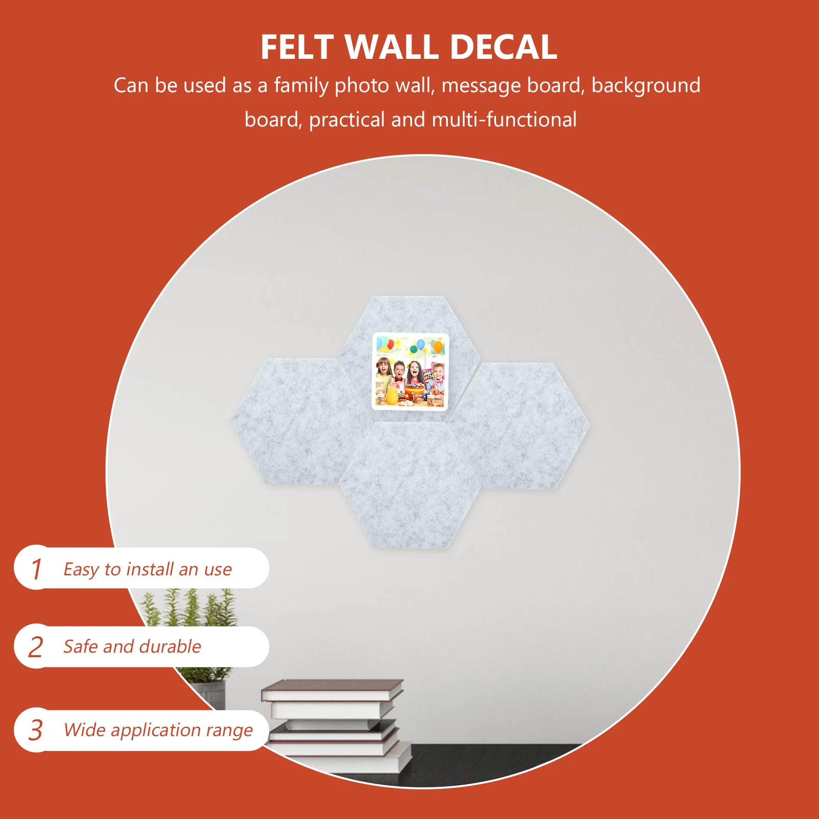 

1 set Felt Board Hexagon Tiles 10cm Sides 20cm Diagonal Wall Stickers Soundproof Mats Bulletin Boards for Walls Decor Display