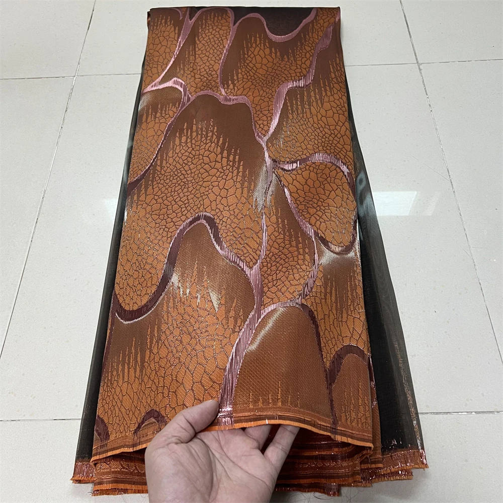 2025 Nieuwste Nigeriaanse Hoogwaardige Tule Kant Stof Jacquard Organza Borduren Guipure voor Party Prom Ontwerp 5 Yard YXZ185