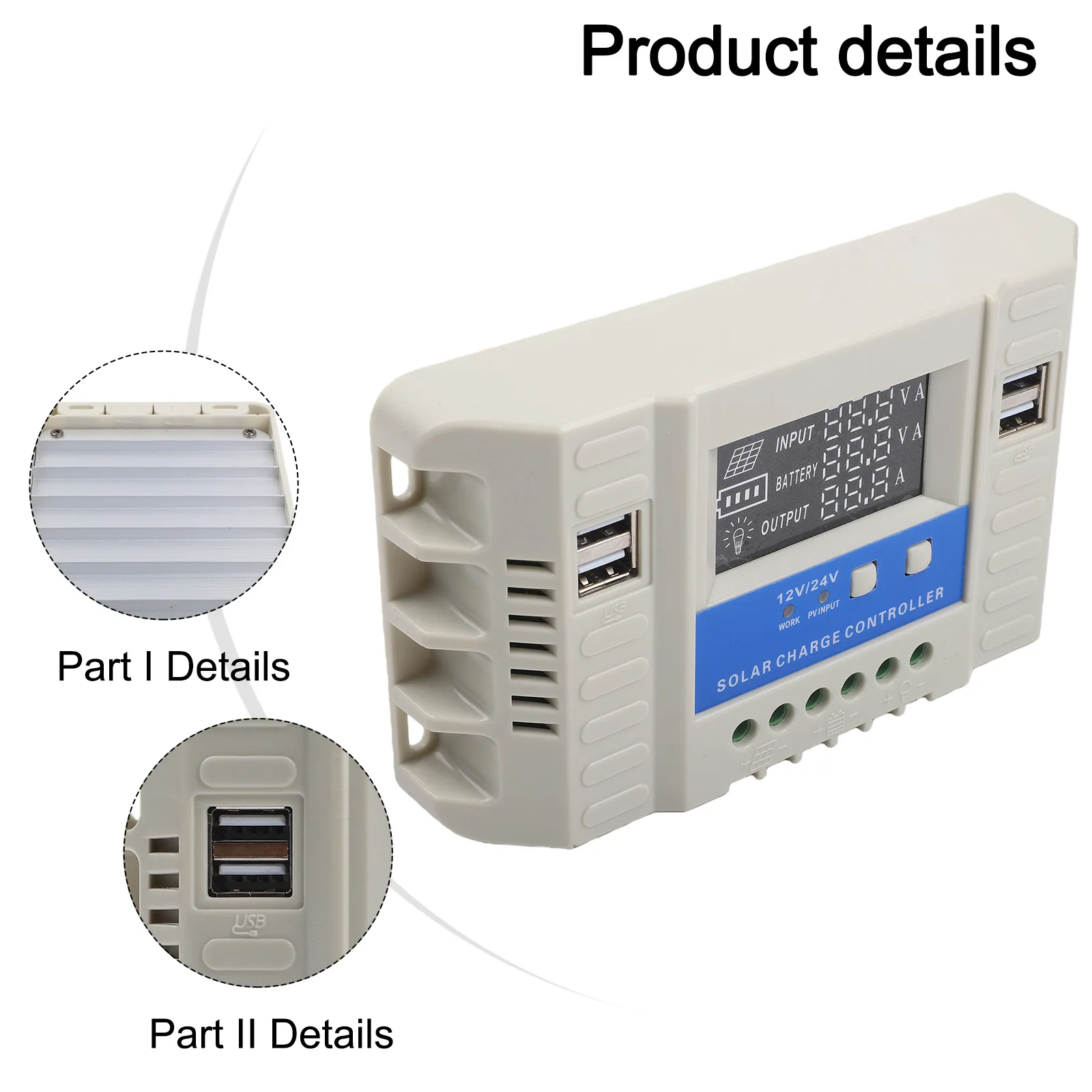

12V/24V Solar Charge Controller Lead-Acid Battery Solar Charging System Intelligent Charging Industrial-grade Mini Controller