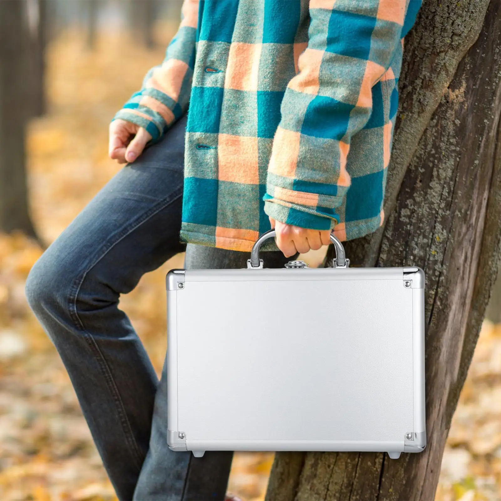 Aluminum Alloy Briefcase Portable Tool Case with Password Lock for Instruments Makeup Durable Metal Suitcase Storage Solution