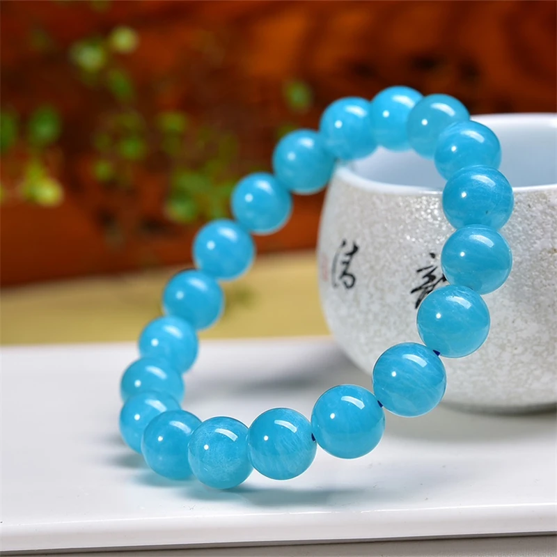 10MM Natural Amazonite Bracelet Reiki Healing Fengshui Stone Fashion Jewelry For Women Holiday Gift 1PCS