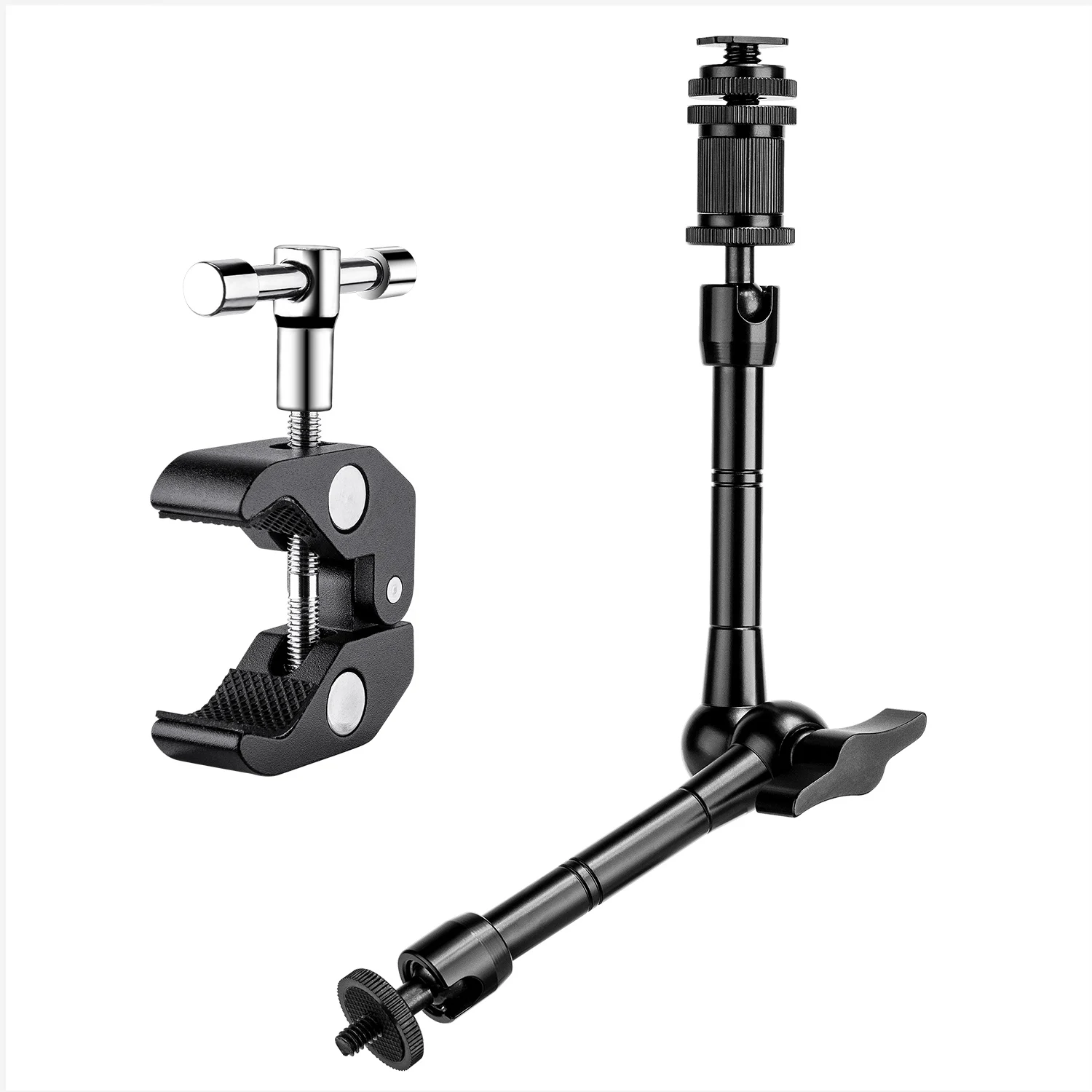 FOMITO 11 inch Articulating Magic Arm with Super Clamp Adjustable for DSLR Rig Camera LCD Monito LED Video Light