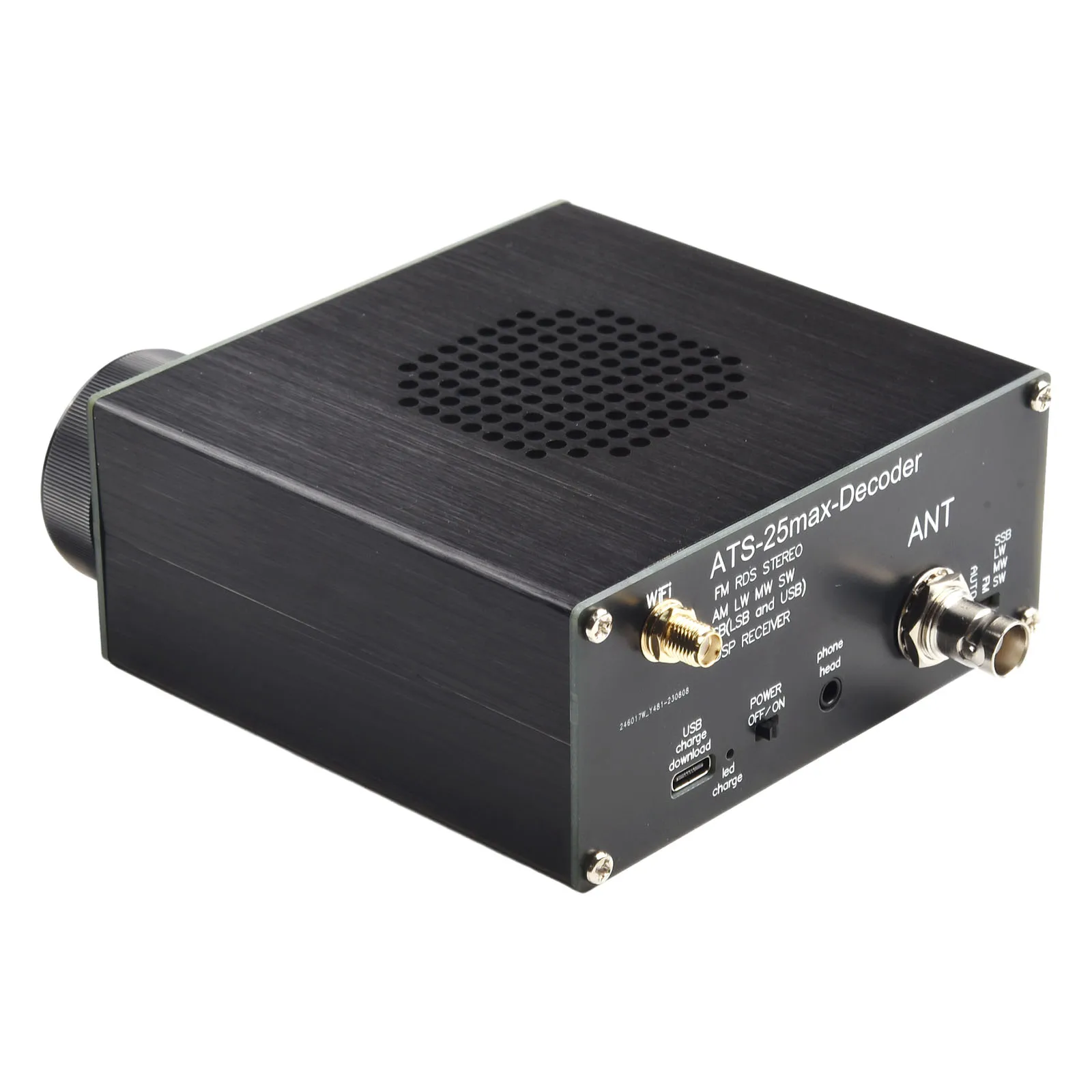 Portable ATS25maxDecoder Si4732A10 FullBa n d Receiver Support CW RTTY FT8 FT4 Decoding Aluminum Alloy Material Battery Powered