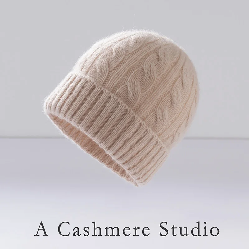New Winter Beanie Hat for Girls and boys Cashmere Knitted Caps Fashion Warm Couple Cap Bonnet Twist Unisex Outdoor Cuffed Hats