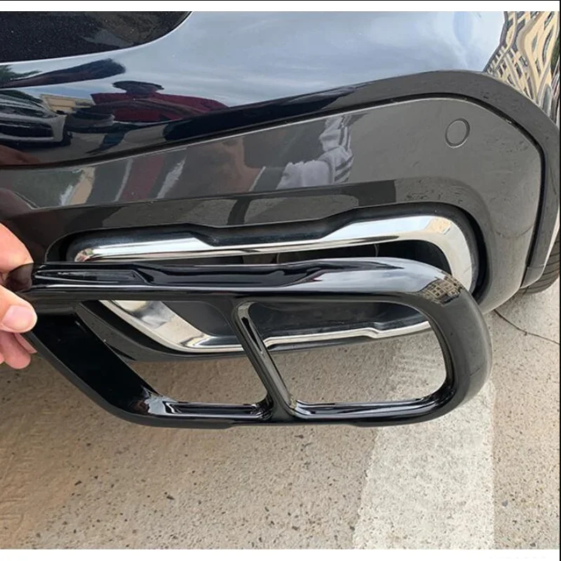 Exhaust pipe tail throat accessories for BMW X5 G05 X6 G06 X7 G07 2019-21 Bright black Car Tail pipes Exhaust Pipe Muffler Cover