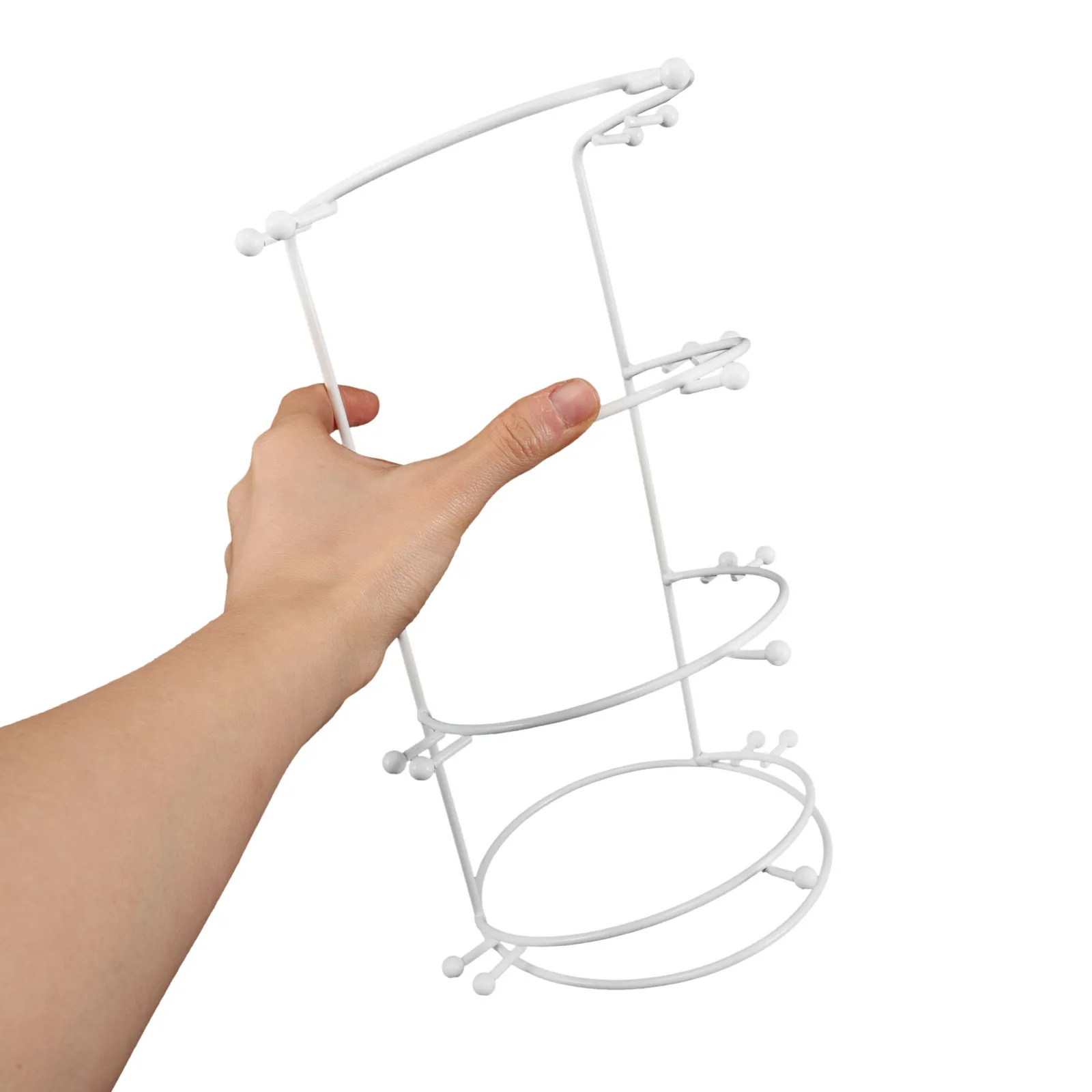 

White 4 Layer Crown Headband Display Stand Hair Accessories Organizer Jewelry Storage Rack for Women Bridal Use