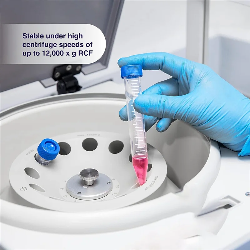 Tubos de centrífuga cónicos Gfc-Scientific de 15 ml, [paquete de 50] Tubo de ensayo de plástico con tapas de rosca, tubos de ensayo estériles de 15 ml con tapas