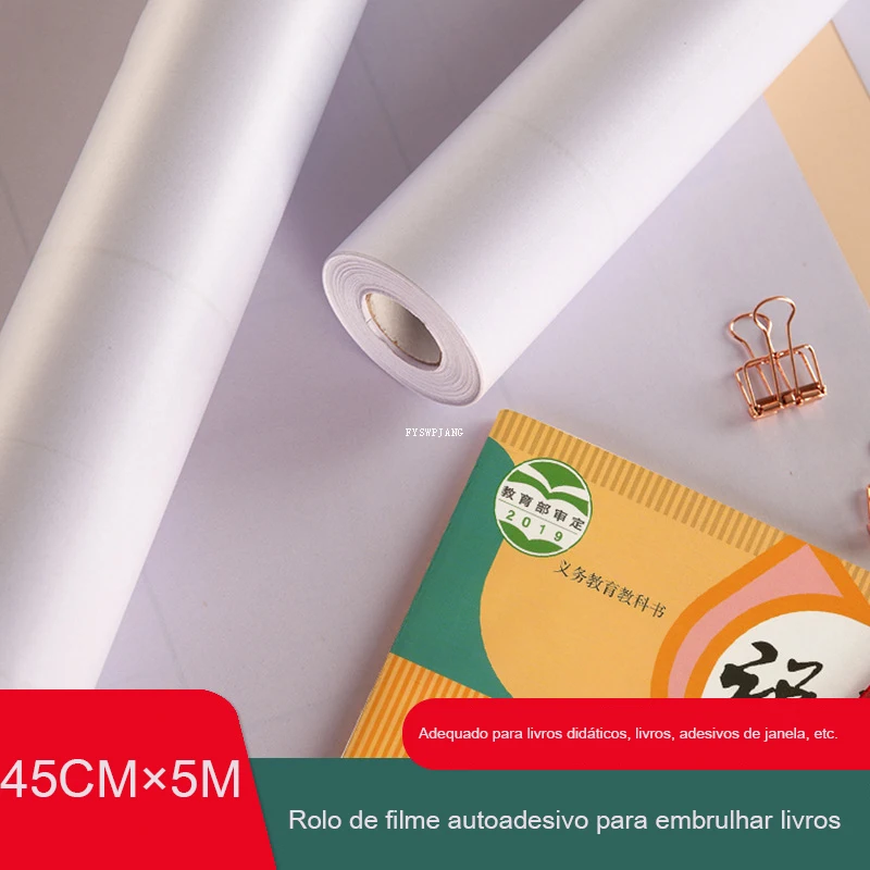 Filme de livro fosco transparente PVC Livro didático Adesivos de janela à prova d'água Anti-incrustantes Adesivos de parede para proteção de livros didáticos Rolo de capa de livro autoadesivo Filme de livro