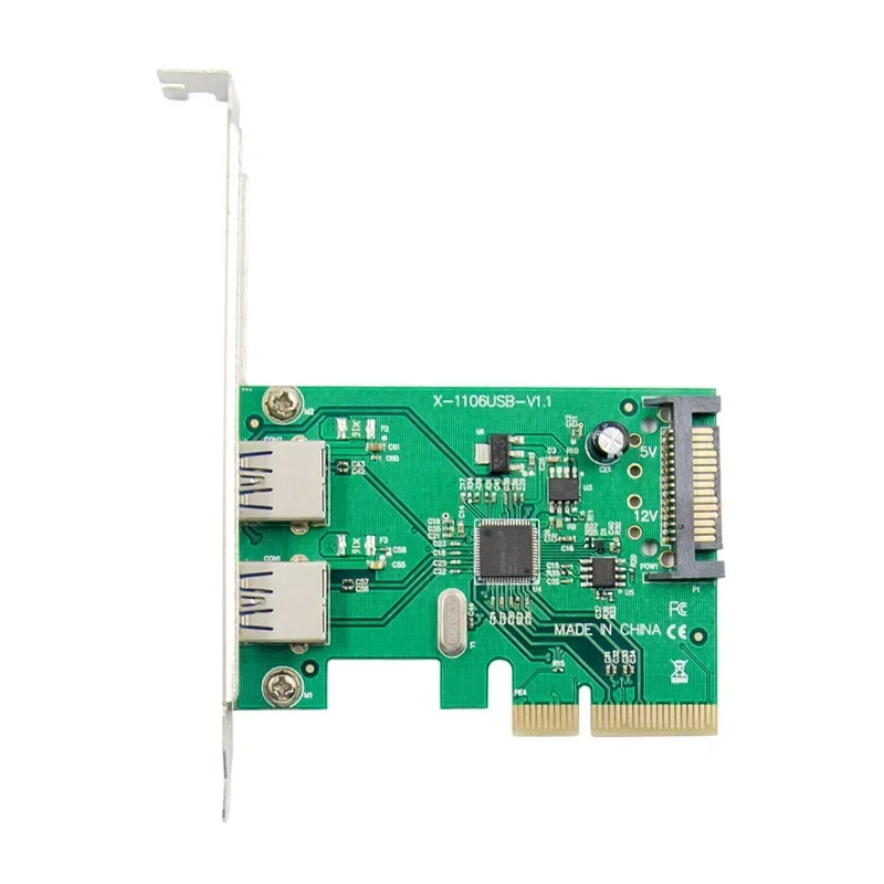 PCIE X4 Card To 2 PORTS USB A 3.1 Two Port Dual USB HUB Pci-e ASM1142 Chip Usb3.1 10gbps Expansion Adapter Card No Power Supply