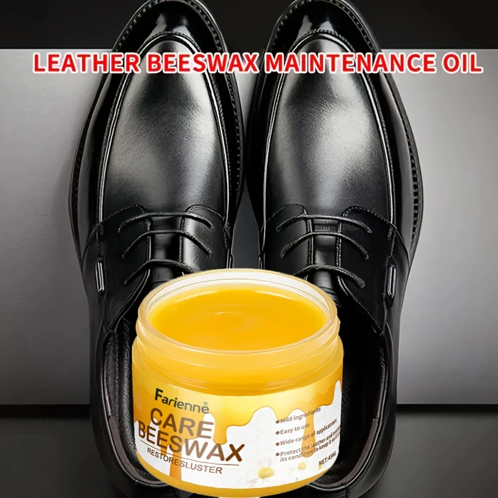 Kit de cuidados com sapatos – adequado para polimento e manutenção de superfícies de couro artificial, cera de abelha premium para várias cores
