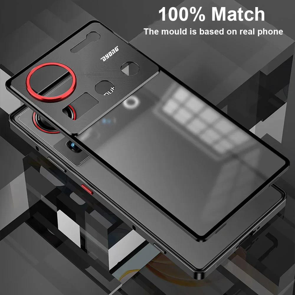 Luksusowe magnetyczne metalowe etui PC z twardą obudową do ZTE Nubia Z60 Z70 Ultra, błyszcząca ramka ze stopu aluminium, ochrona aparatu, funda — zdjęcie produktu 3