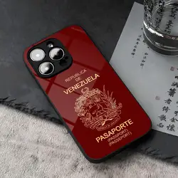 Venezuela Flag Passport Phone Case For iPhone 15 13 14 16 12 11 Pro XS Max Plus Mini X XR SE2020 Tempered Glass Coque