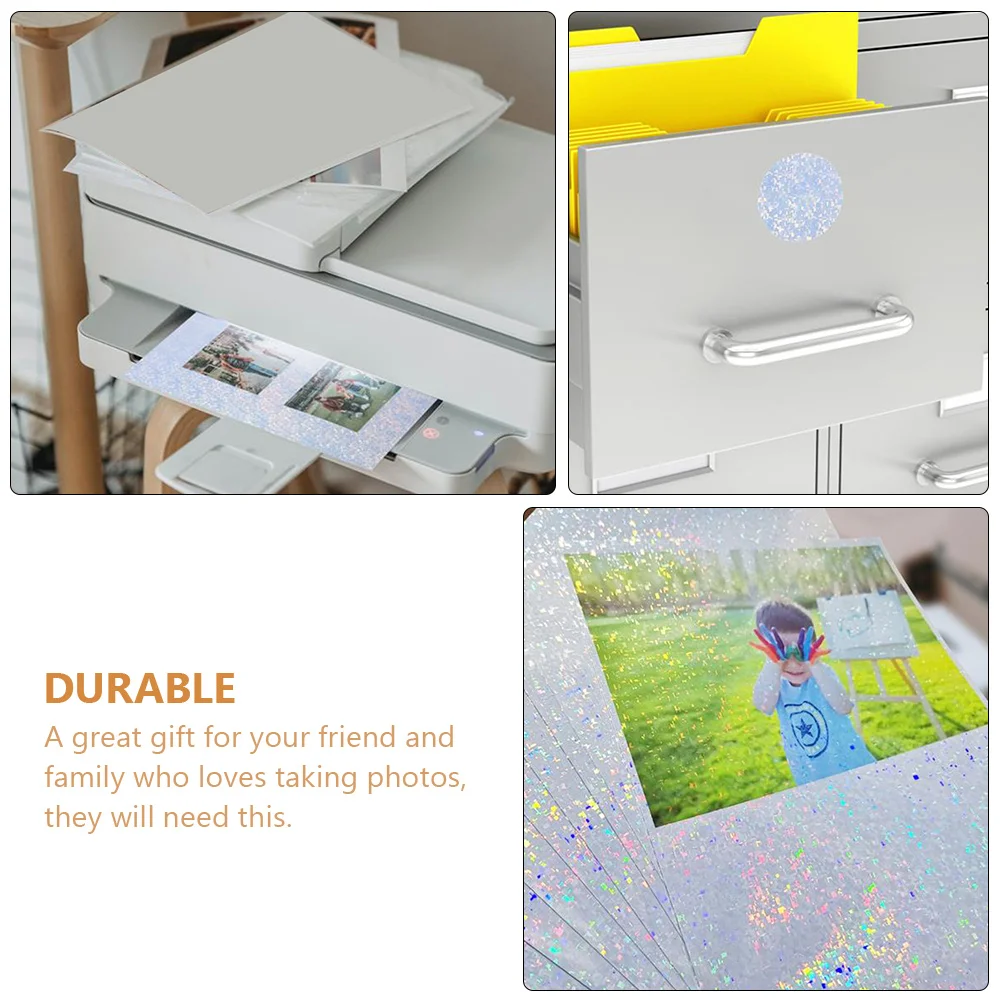 

5pcs 5 Sheets Waterproof Photo Paper Glossy Sprocket Pet Colored Printer Reflective Picture Printing Smooth Flat Clear