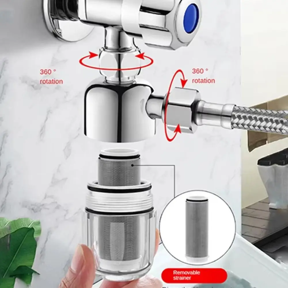 

Full Copper Pre Water Filter Stainless Steel 4 Points Water Purifier Transparent Anti-scaling Spray Head Tap Heater