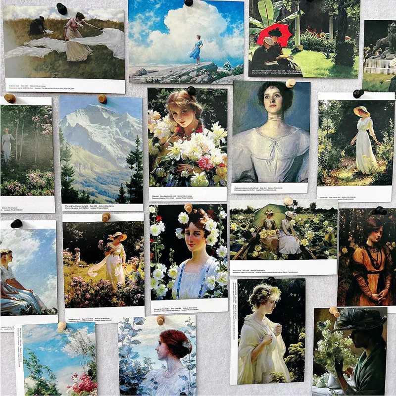 30 Pcs/Set Charles Courtney Curran Panting Postcard Beautiful Greeting Card Message*Wish Gift For DIY Scrapbooking Decoration