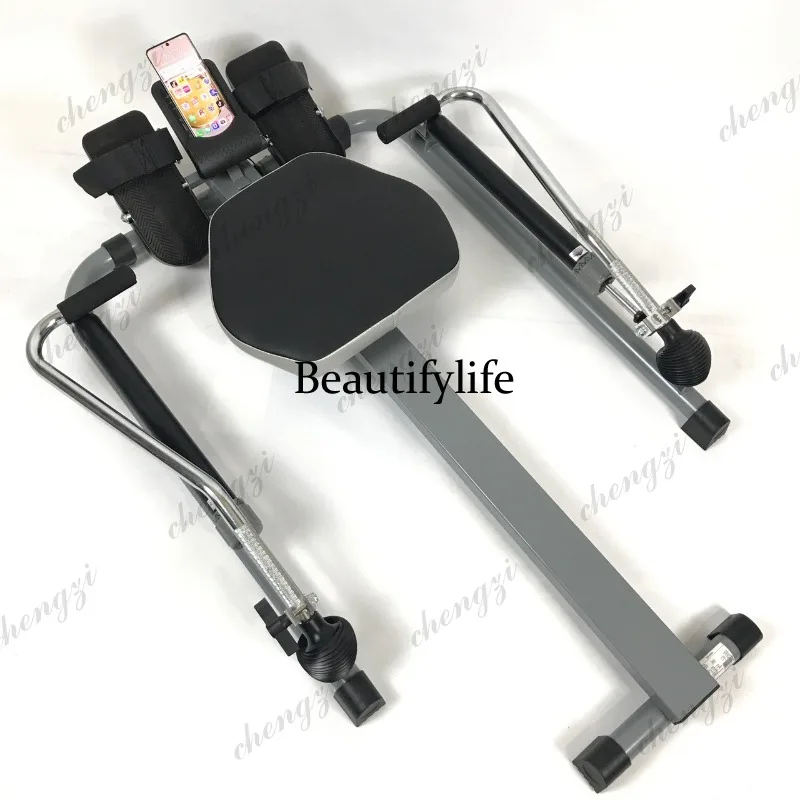 With mobile phone clip rowing machine hydraulic cylinder resistance rowing machine, household fitness equipment