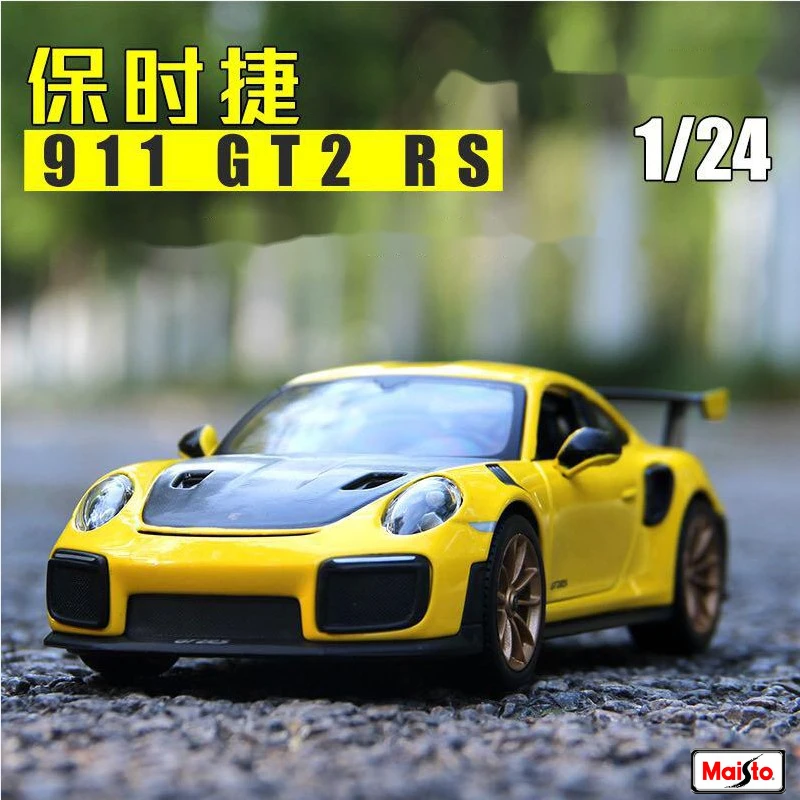 

Спортивный автомобиль Maisto 1:24 2018 Porsche 911 GT2 RS, модель автомобиля из литья под статическим давлением, коллекционные игрушки B325