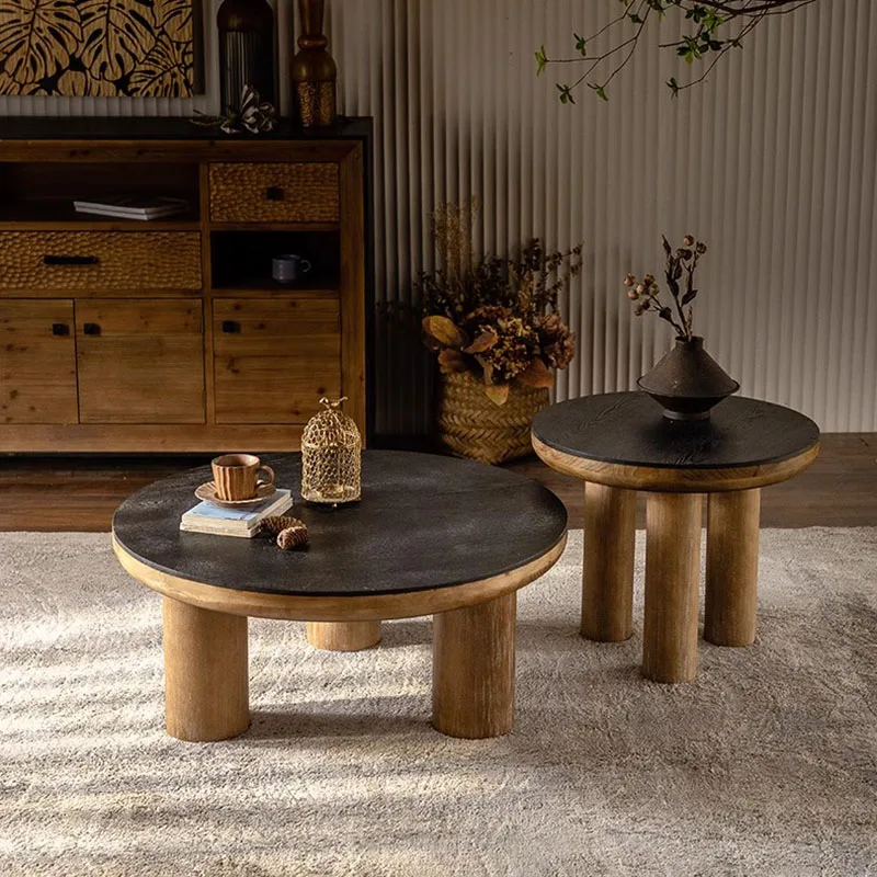 

Makeup Mobile Coffee Tables Wood Living Room Corner Round Funky Coffee Tables Modern Mesas De Centro Para Sala House Furniture