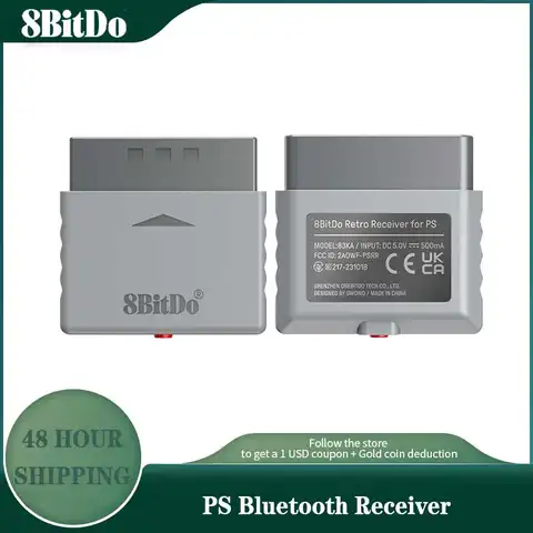 8Bitdo PS 블루투스 리시버 레트로 어댑터 지지대, PS1/PS2 호스트, 윈도우 10/11, 메인 스트림 컨트롤러용 게임 액세서리