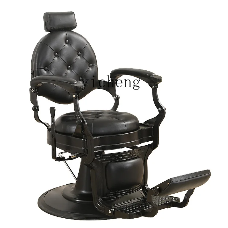 

Zf Oil Head Hairdressing Chair High-End Barber Shop Internet Celebrity Can Put down Men's Hair Cutting Chair