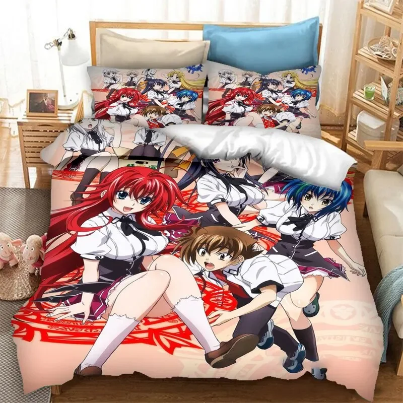 Anime High School DxD  2_3PCS Bedding Set Duvet Cover Bedroom Comforter Covers Single Twin King _Size Quilt Cover Home Textiles
