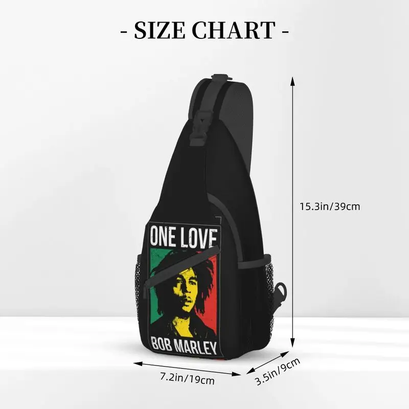 Custom Jamaica Reggae Rock Bob Marley Sling Chest Crossbody Bag Men Cool Shoulder Backpack for Travel Cycling