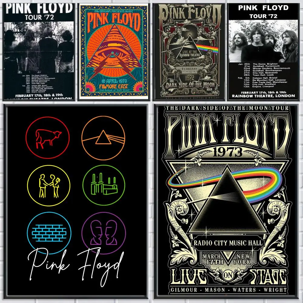 band P-Pink Floyd-D Poster Peel and Stick Wall Art for Cafe Office Bar and Home Decoration