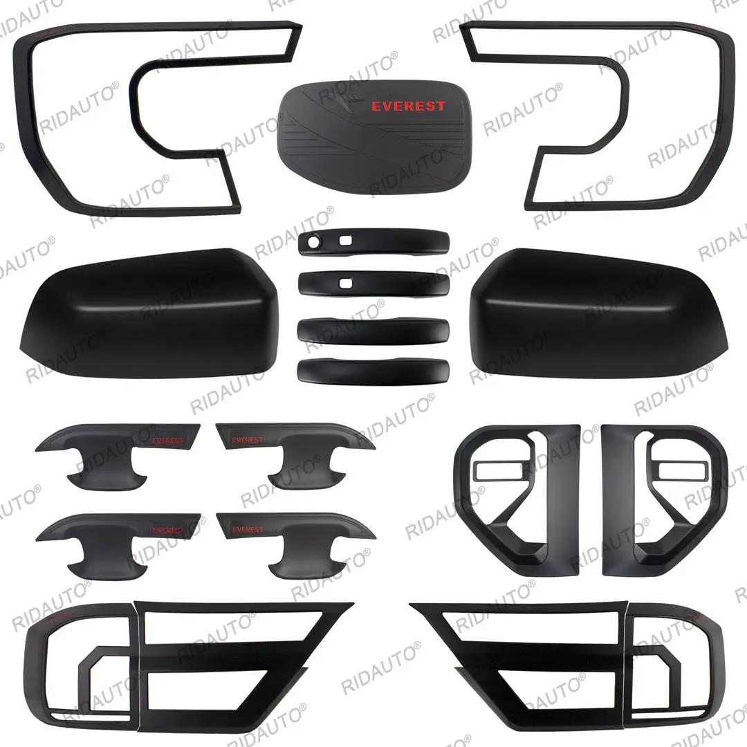 

Body Cover Kit Decoration Matte Black Trims Light Surrounds For 2023 2024+ FORD EVEREST AMBIENTE TREND WILDTRAK SPORT PLATINUM