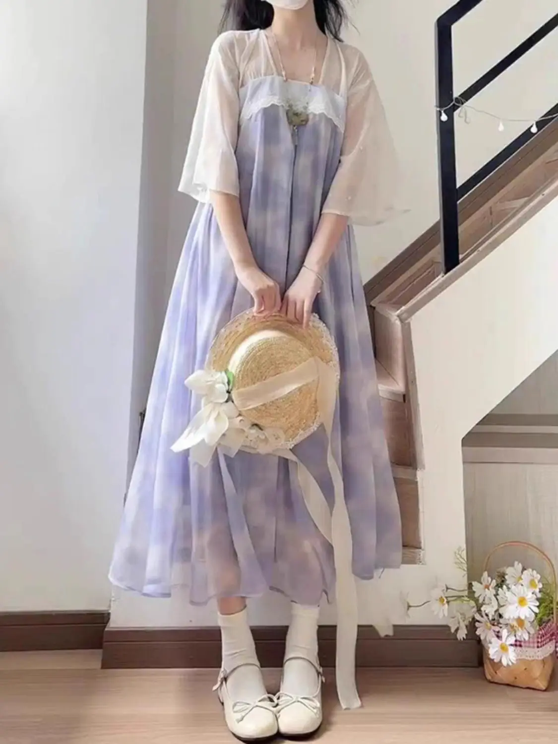 

Modified Version Hanfu Girl Dress Small Summer Chinese Elements Daily Chinese Zen Style women's Dress Chinese Traditional Dress