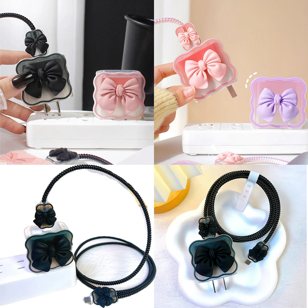 3D Soft Silicone Charger Case For iPhone 17 16 15 13 14 Pro 11 12 18w 20w Charger Head Protective Sleeve Cable Protection Cover