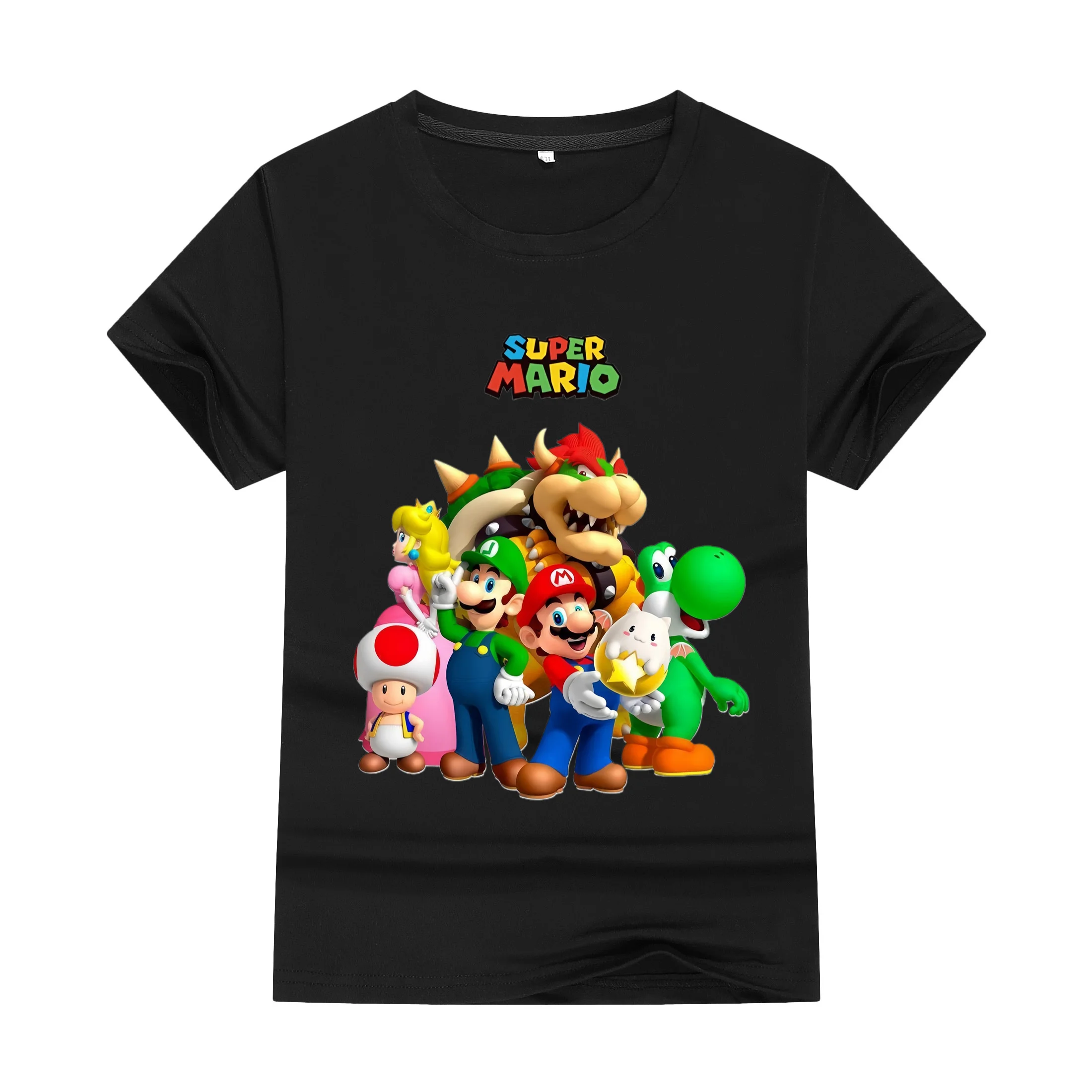 2024 New Anime Super Mario T Shirt Summer Fashion Casual T-shirt Boy Girl Unisex Children's Clothing T-shirt ventilate Tops