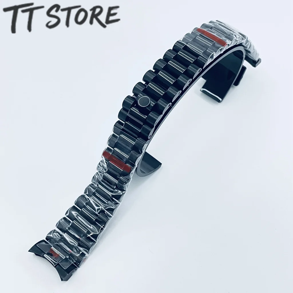 20 مللي متر منحني نهاية الرئيس حزام (استيك) ساعة ل Seiko NH35 Datejust 904L الفولاذ المقاوم للصدأ حزام ساعة اليد لسوار الرئيس الذهب الفضة