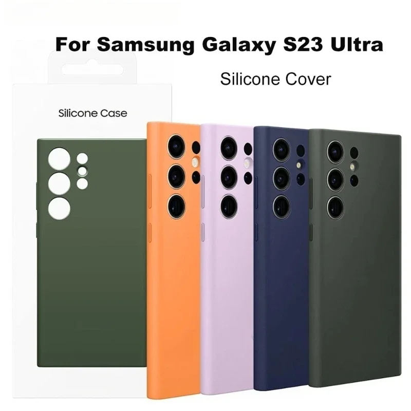 

Silicone Case for Samsung Galaxy S23 Ultra Silicone Cover Soft Touch Anti-Shock Protection Shell Original packaging box(EFPS918)