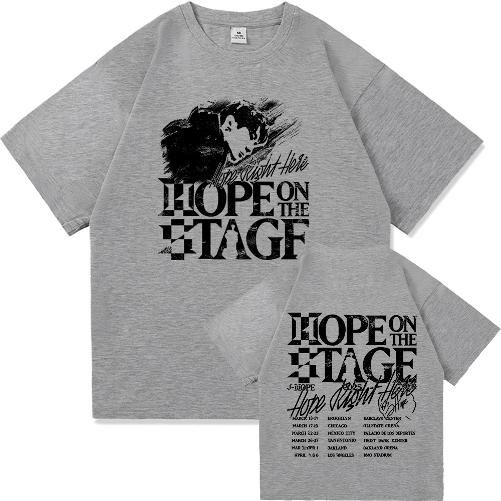 J-Hope Hope on The Stage Tour T Shirt Fashion Men Harajuku Vintage T-Shirt Unisex High Quality Retro Hip Hop Cotton Tees Shirts