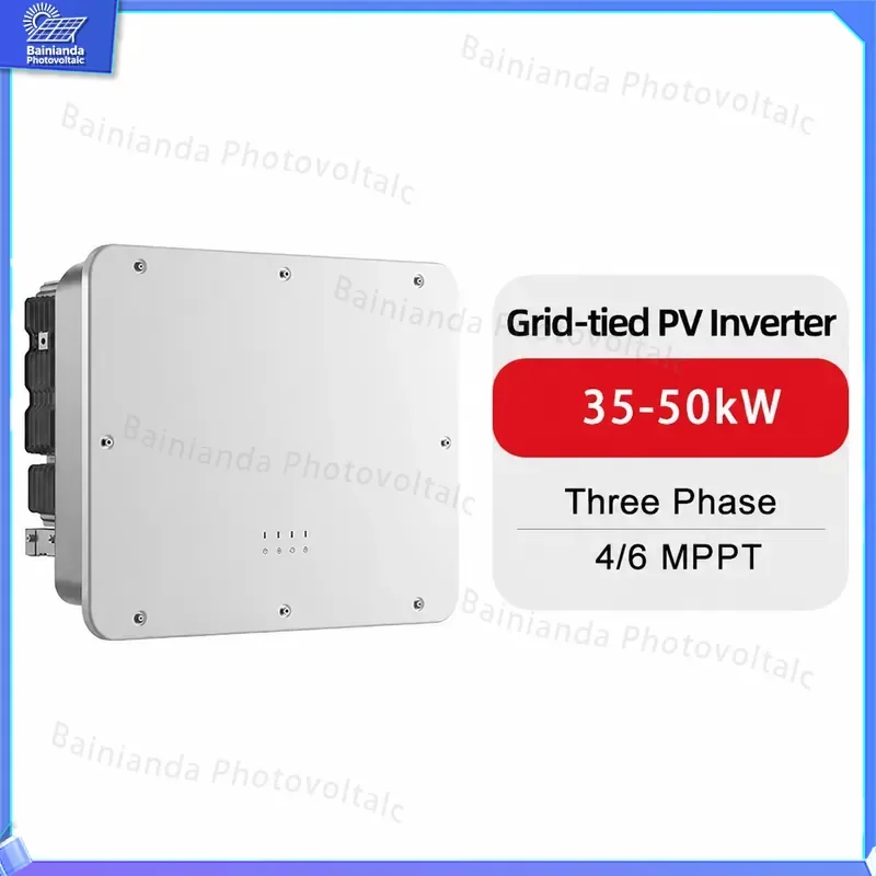 3 Phase Grid Tied Solar Inverter 220V 35KW 37.5KW 50KW PV Power Converter On Grid System Hybrid Energy Storage US Stock High