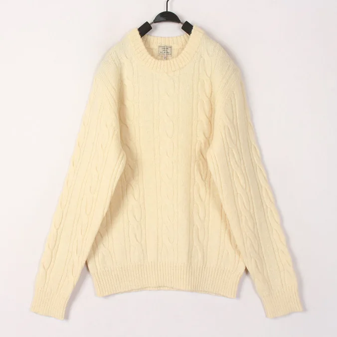 

Vintage White 3D Knitted Woolen Sweater Cardigan Autumn Winter Fashion Women's Overhead Beans Design Warm Comfortable Yarnwear