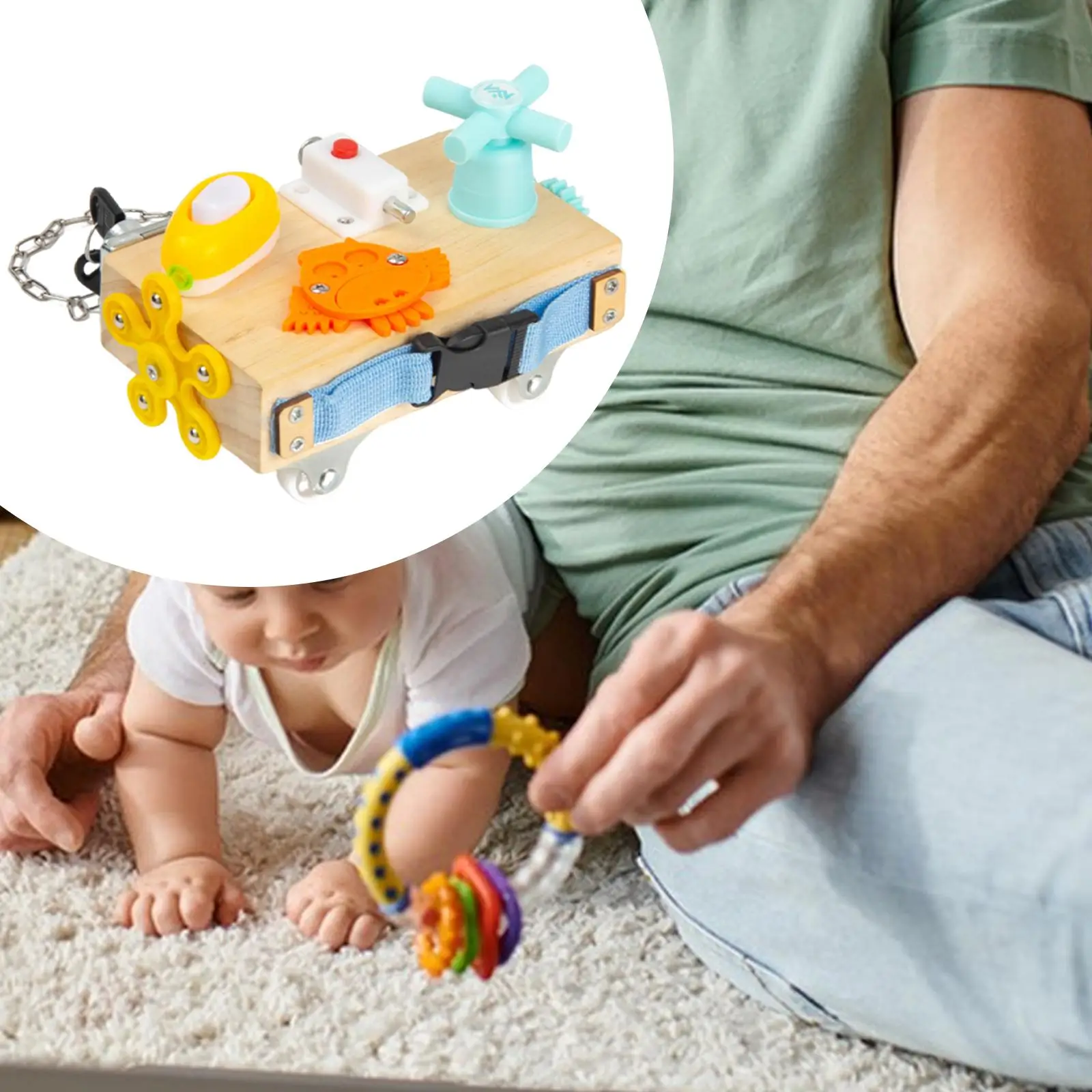 Placa de madeira ocupada viagem brinquedo sensorial aprendizagem educacional leve fidget multifuncional placa sensorial