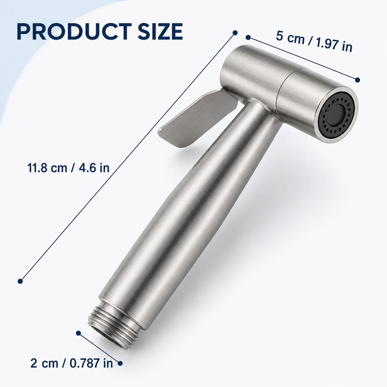 Handheld Bidet Spray Gun Kit, High‑Pressure Toilet Shattaf Sprayer with Spring Hose for Bathroom Floor Washing