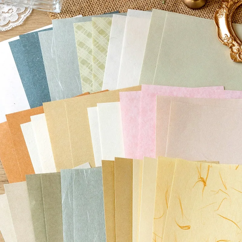 40 Sheet Vintage Mixed Material Package Decorative Material Paper DIY Scrapbooking Handbook Notebook Memo Craft Background