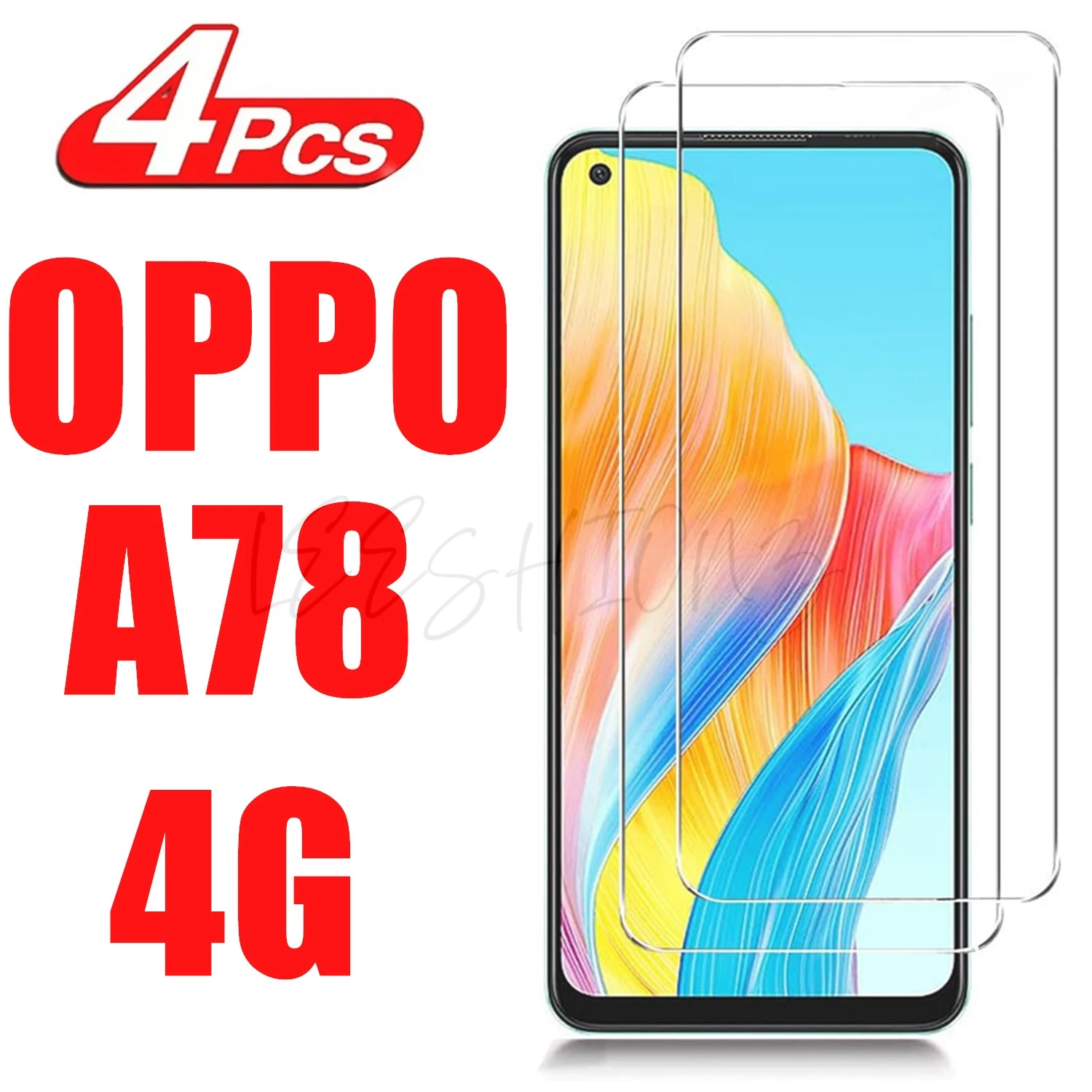 

2/4Pcs 10D Screen Protector Glass For OPPO A78 4G Tempered Glass Film