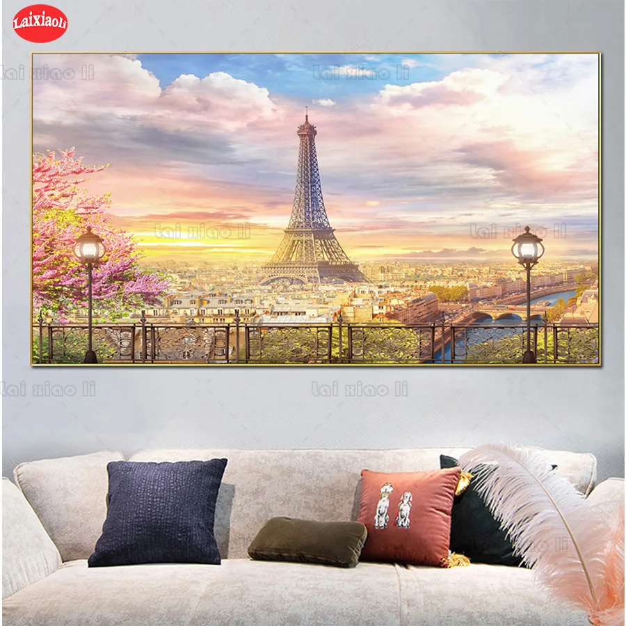 

New diamond embroidery mosaic Nordic Home Decor Paris Street Landscape diamond paintings full square round drill stitch cross