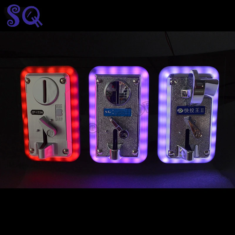 

10pcs LED Flash coin selector muilt Coin Acceptor 12V Illuminate Color LED decorative frame for Vending machine Arcade machines