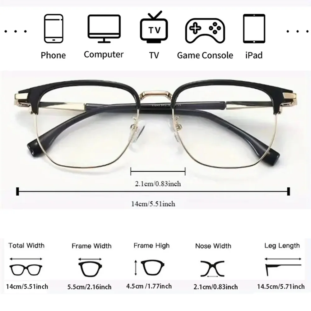 جديد إطار معدني مكافحة نظارات الضوء الأزرق أزياء خمر مربع النظارات العين واقية الزخرفية شقة النظارات شحن مجاني