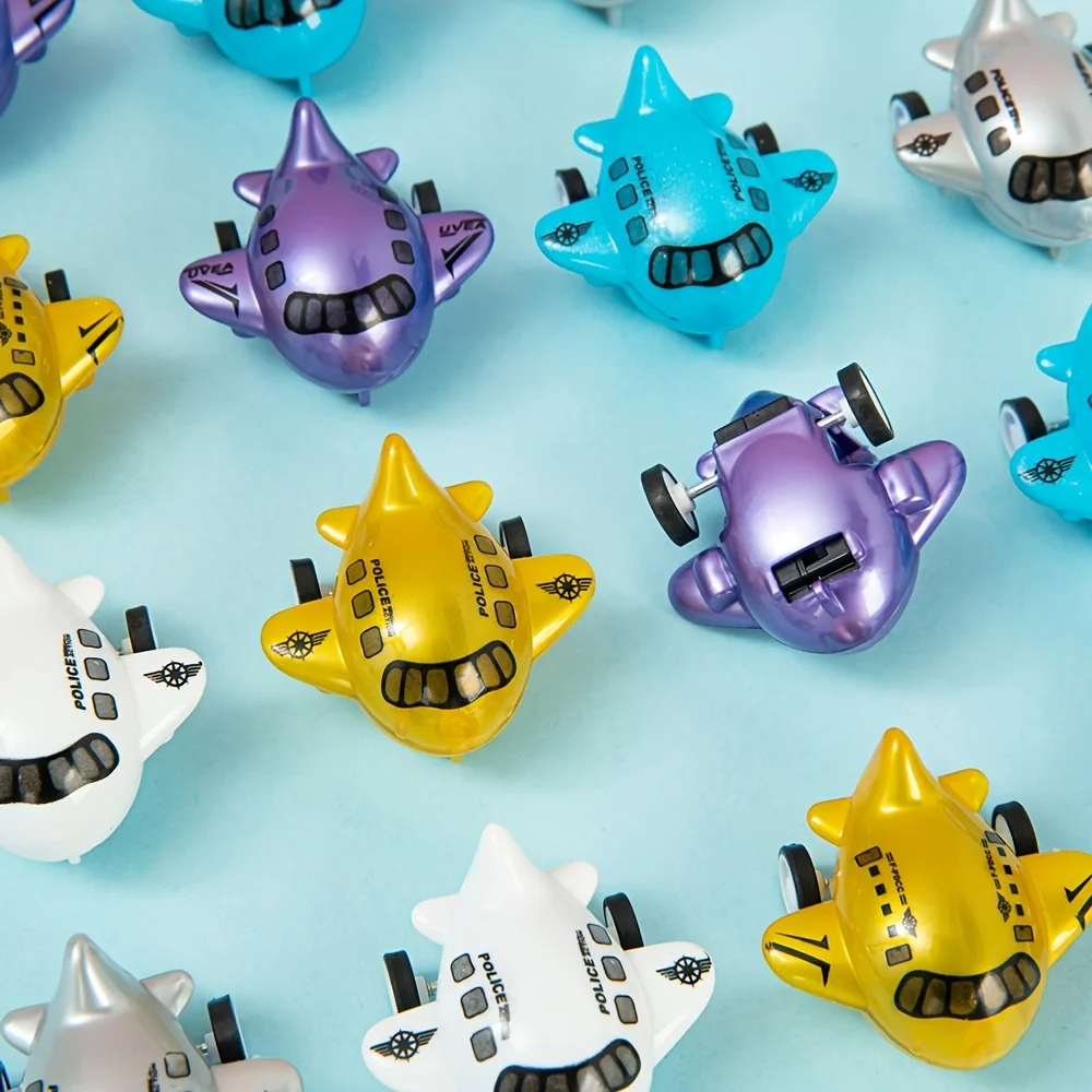 20pcs Mini Colorful Cartoon Airplane Pull Back Cars Birthday Party Favors Fun Gifts Gacha Fillers Party Supplies