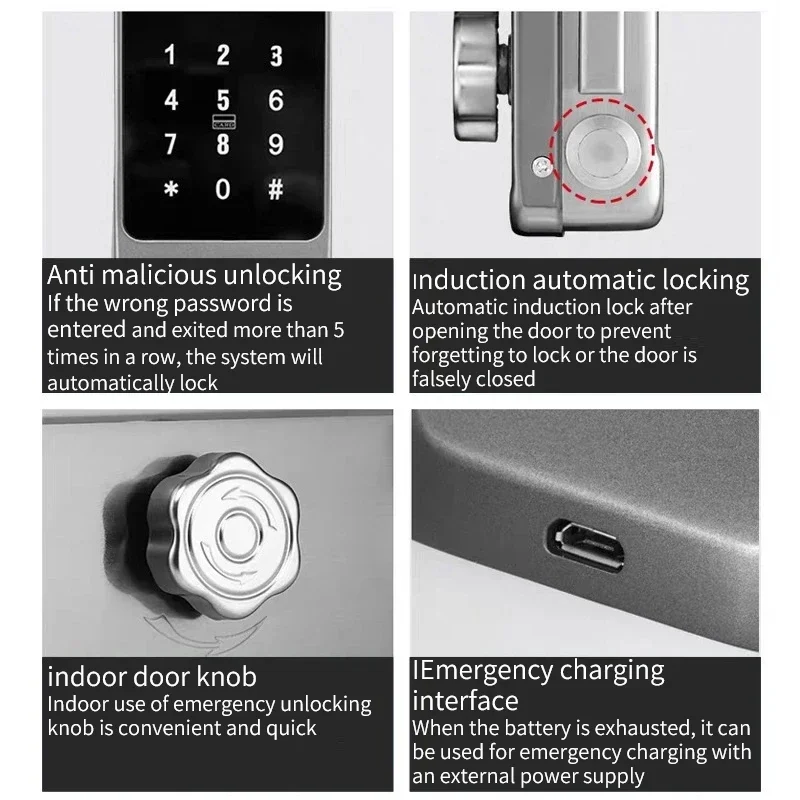 TUYA WIFI outdoor waterproof smart lock fingerprint biometric digital lock with remote control electronic lock smart door lock