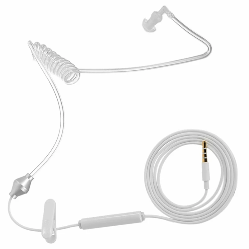 Single Headphone 3.5Mm Anti Radiation Mobile Phone Earphone With Air Pipe Mic For Phone